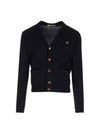 Signature Embroidered Logo Cardigan Black - VIVIENNE WESTWOOD - BALAAN 2