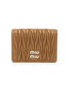 Women's Materasse Nappa Card Wallet Brown - MIU MIU - BALAAN 1