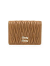 Matelasse Nappa Leather Card Wallet Brown - MIU MIU - BALAAN 2