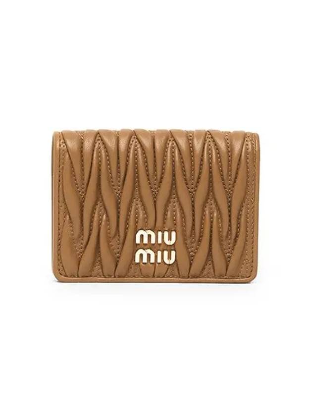 Matelasse Nappa Leather Card Wallet Brown - MIU MIU - BALAAN 2