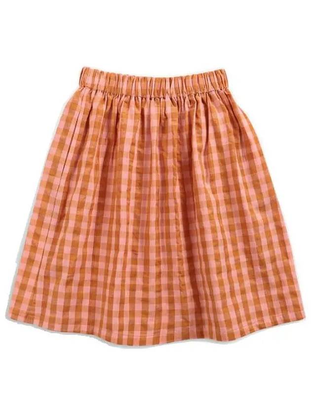 Kids Logo Check Skirt Orange 122AC093 810 - BOBO CHOSES - BALAAN 3