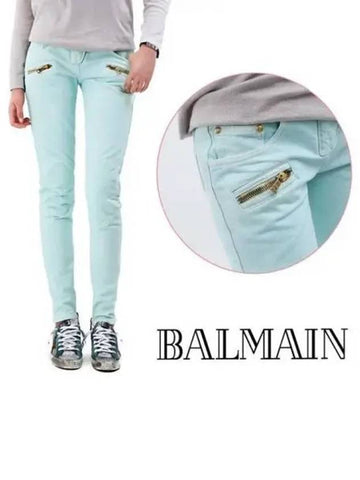 Women s Gold Zipper Mint Jeans 271957 - BALMAIN - BALAAN 1