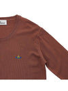 Women's Embroidered Logo Bea Wool Knit Top Brown - VIVIENNE WESTWOOD - BALAAN 5