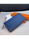 Silk Long Wallet Bleu de Presse Blue Navy Berthe Fizz H084700CKAA - HERMES - BALAAN 1