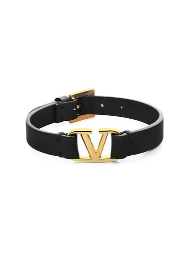 Valentino 3Y2J0M67 LMG 6Z0 J0M67 Garavani V logo leather bracelet - RED VALENTINO - BALAAN 1