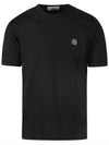 Logo Patch Short Sleeves T-Shirt Black - STONE ISLAND - BALAAN 3