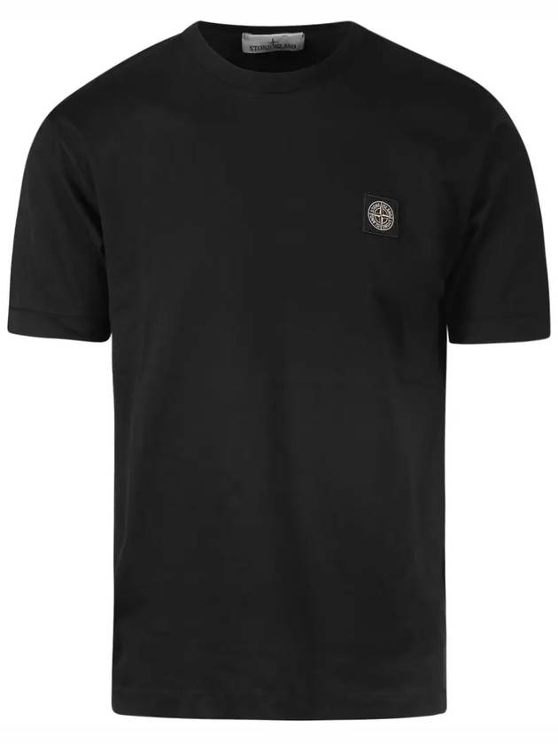 Logo Patch Short Sleeves T-Shirt Black - STONE ISLAND - BALAAN 3