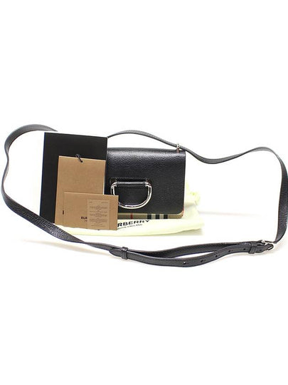 Burberry 8010959 Black Goatskin Vintage Check Silver D Ring Mini Cross Bag - BURBERRY - BALAAN 2