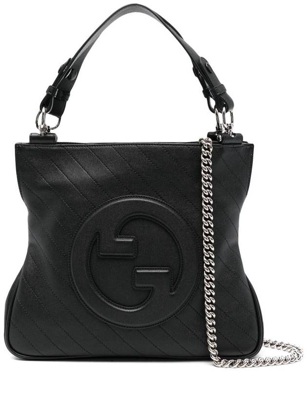 Blondie Interlocking G Small Leather Tote Bag Black - GUCCI - BALAAN 2