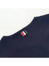 Men's Medium Weight Jersey Tipped Pocket Crewneck Short Short Sleeve T-Shirt Navy - THOM BROWNE - BALAAN 6