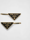 Triangle Logo Hair Clip Gold Black - PRADA - BALAAN 2