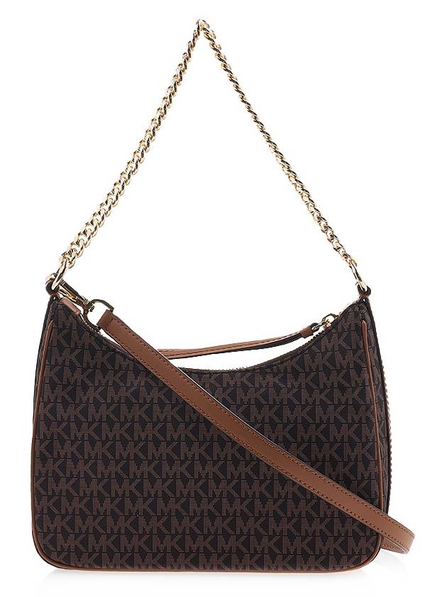 Jet Set Charm Medium Logo Jacquard Convertible Cross Bag Brown - MICHAEL KORS - BALAAN 4