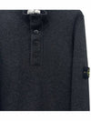 High Neck Half Button Lambswool Knit Top Charcoal - STONE ISLAND - BALAAN 4