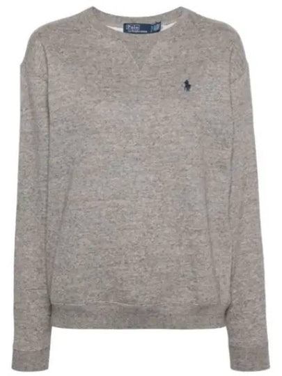 Embroidered Logo Cotton Sweatshirt Grey - POLO RALPH LAUREN - BALAAN 2