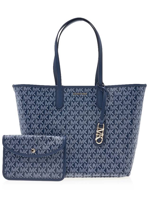 Eliza All-Over Logo Printed Large Shoulder Bag Navy - MICHAEL KORS - BALAAN 2