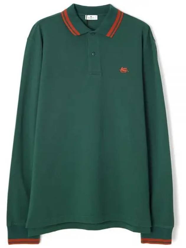 Pegaso Long Sleeve Polo Shirt Green - ETRO - BALAAN 2