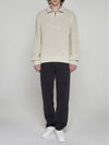 Mock Neck Half Zip-Up Knit Top Beige - A.P.C. - BALAAN 5