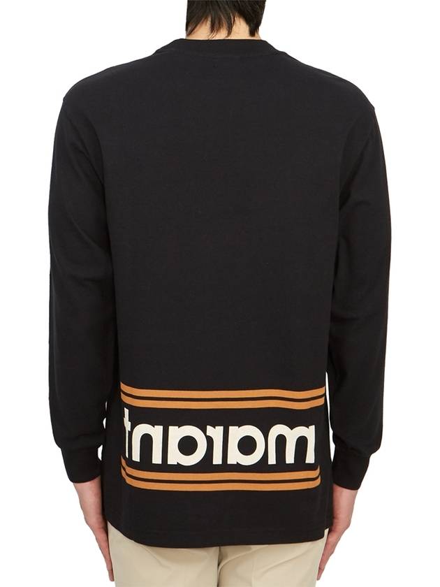 Logo Print Cotton Long Sleeve T Shirt Black - ISABEL MARANT - BALAAN 3