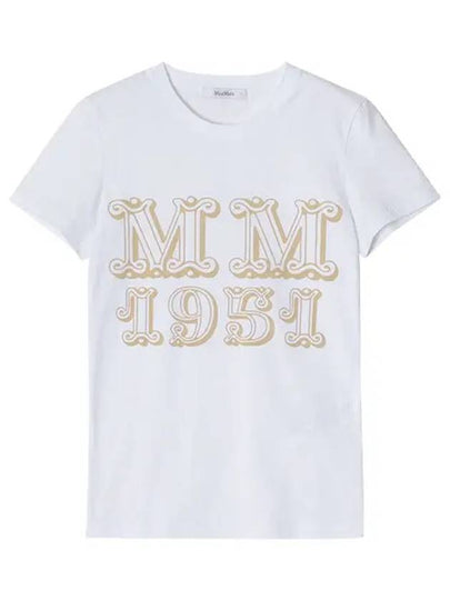 Women's Mincio Logo Cotton Short Sleeve T-Shirt White - MAX MARA - BALAAN 2