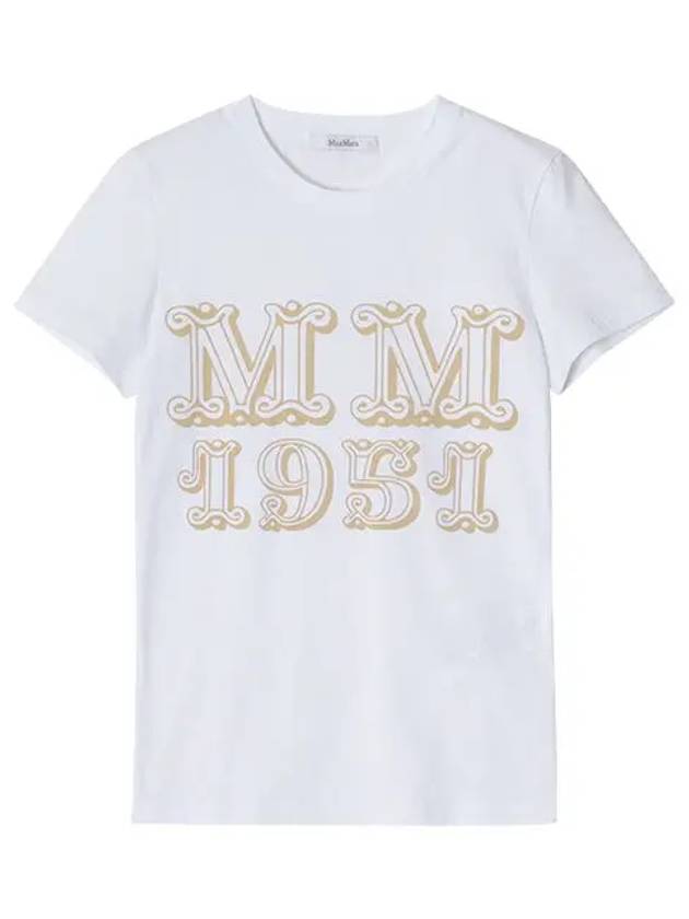 Women's Mincio Logo Cotton Short Sleeve T-Shirt White - MAX MARA - BALAAN 1