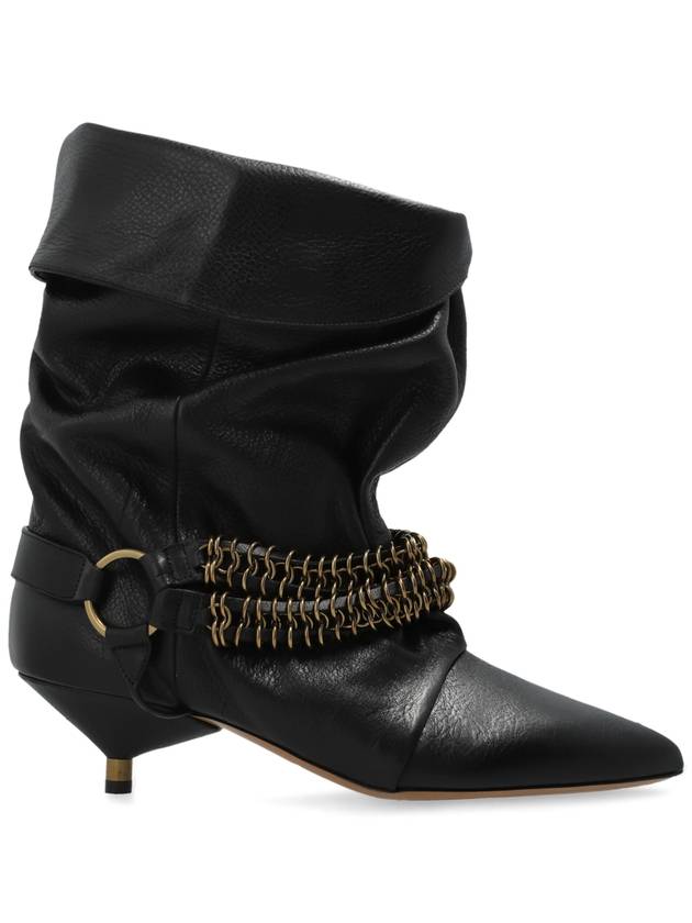 Isabel Marant Leather Ankle Boots Edrik, Women's, Black - ISABEL MARANT - BALAAN 1