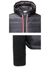 Logo Patch Down Hoodie Cardigan Black - MONCLER - BALAAN 6