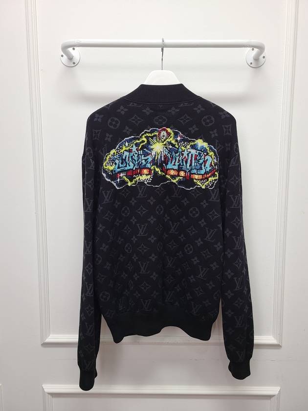 Black LV Graffiti Zipper Blouson Zip up Jacket L - LOUIS VUITTON - BALAAN 5