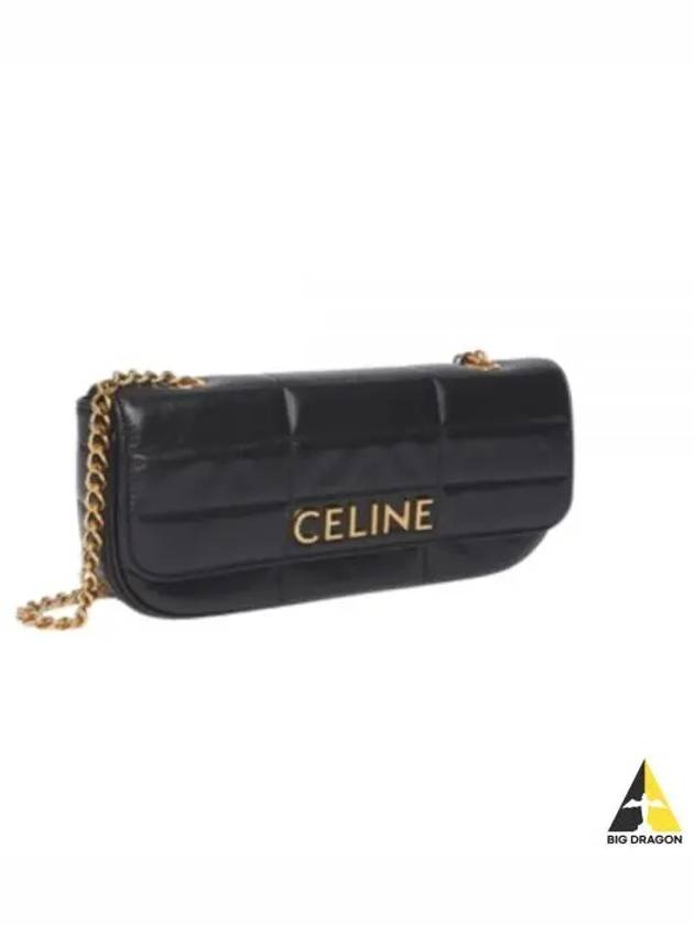 Monochrome Matelasse Long Chain Shoulder Bag Black - CELINE - BALAAN 2