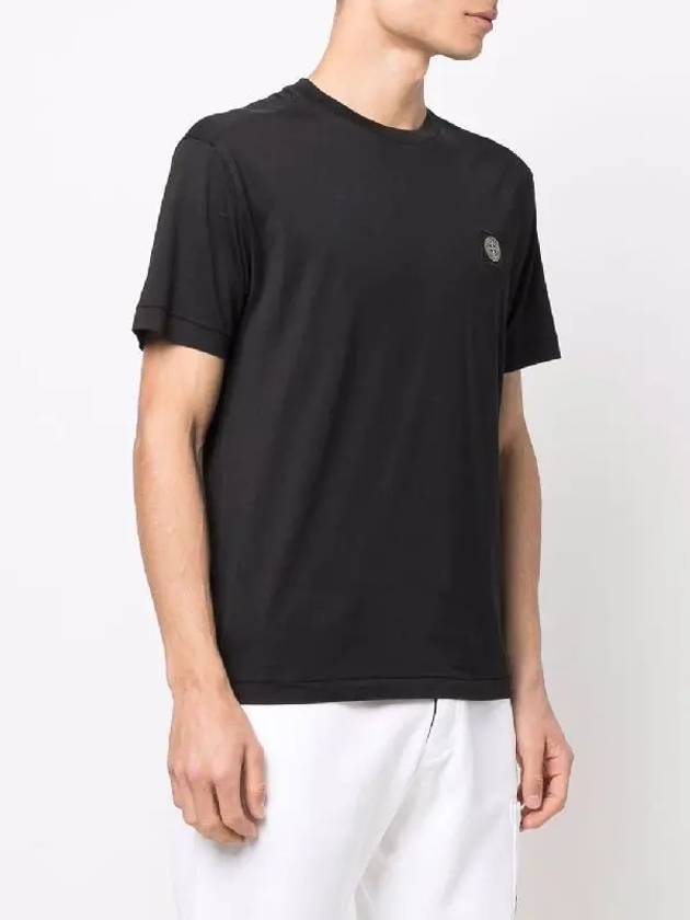 Logo Patch Short Sleeve T-Shirt Black - STONE ISLAND - BALAAN 3