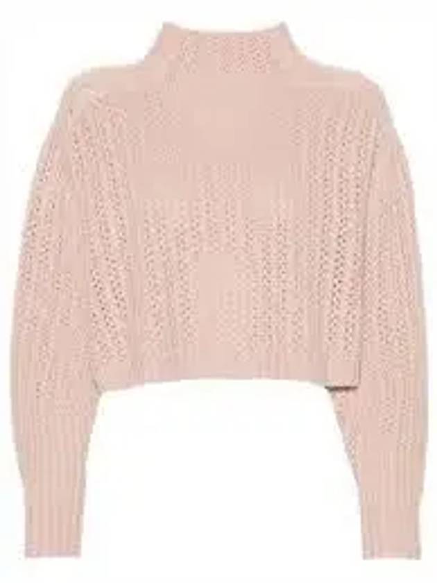 High Neck Back Button Crop Knit Top Pink - MAX MARA - BALAAN 2