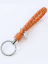 Intrecciato Leather Key Holder Coral - BOTTEGA VENETA - BALAAN 3