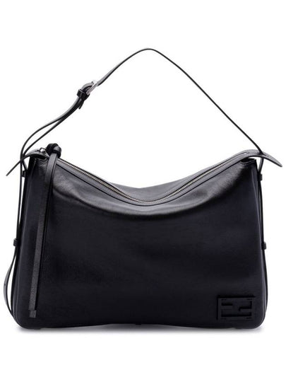 Simply Large Leather Shoulder Bag Black - FENDI - BALAAN 2