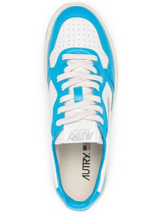 Men's Medalist Leather Low Top Sneakers Blue - AUTRY - BALAAN 5