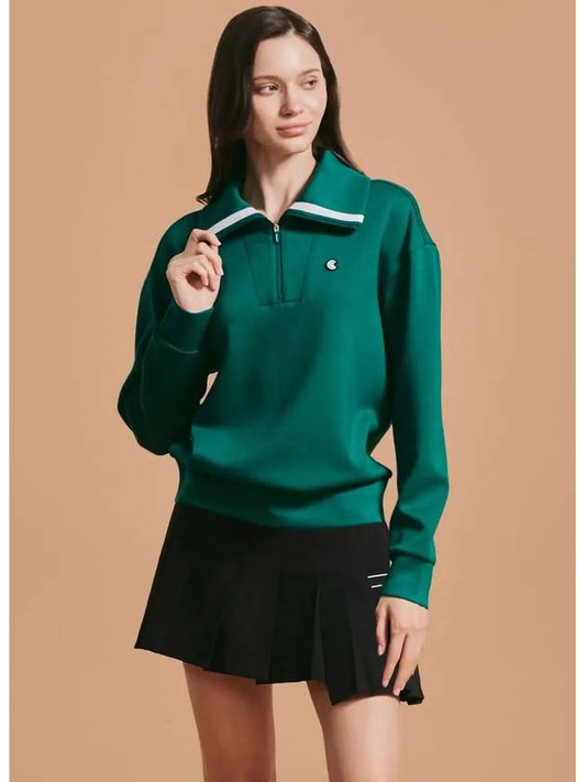 Online exclusive women s color matching point wide collar long sleeve t shirt green - CLEVELAND GOLF - BALAAN 1