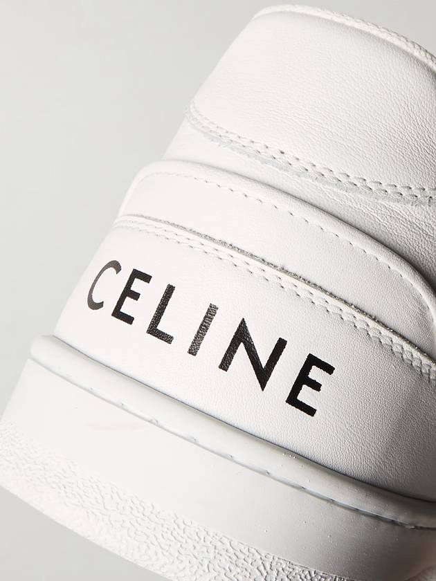 Men's Lace Up Calfskin Low Top Sneakers Optic White - CELINE - BALAAN 8