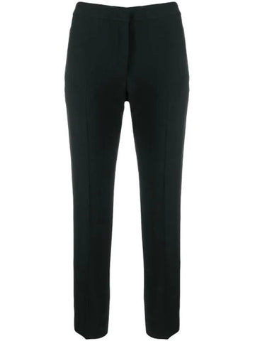 Women's Leaf Crepe Cigarette Straight Pants Black - ALEXANDER MCQUEEN - BALAAN 1