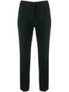 Women's Leaf Crepe Cigarette Straight Pants Black - ALEXANDER MCQUEEN - BALAAN 1