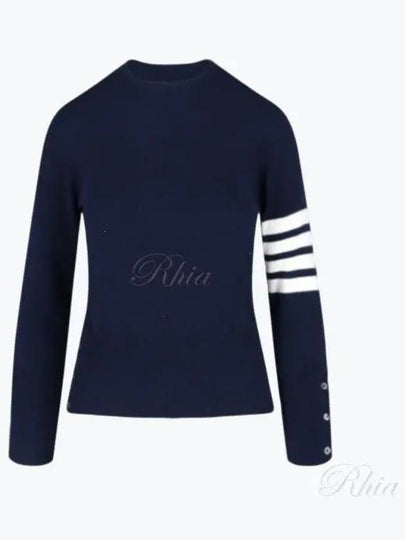 Women's 4 Bar Classic Cashmere Pullover Knit Top Navy - THOM BROWNE - BALAAN 2