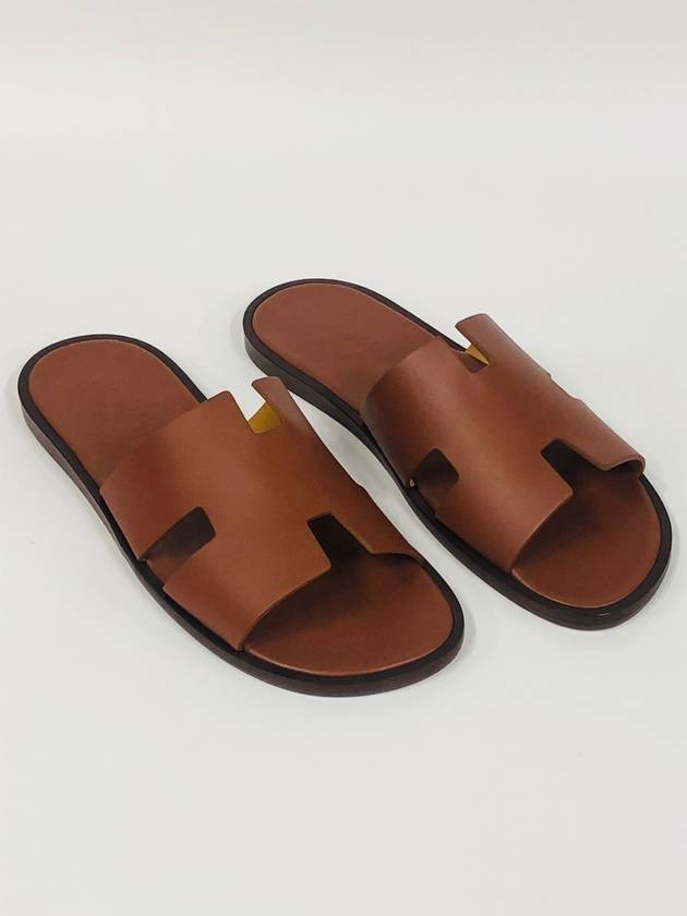 Izmir Leather Slippers Gold - HERMES - BALAAN 2