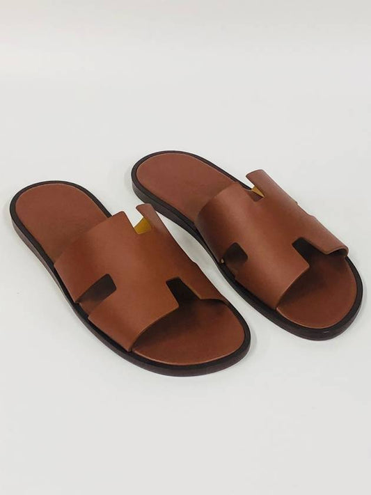 Izmir Leather Slippers Gold - HERMES - BALAAN 2