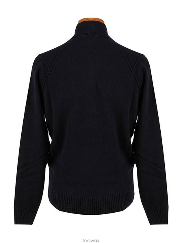 Lens Pocket Half Zip Up Wool Knit Top Navy - CP COMPANY - BALAAN 3