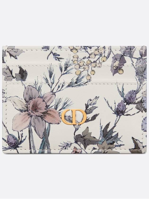 Caro Freesia Flower Print Card Wallet White - DIOR - BALAAN 2