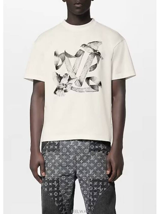 1ABXR8 Printed Cotton T Shirt Short Sleeve - LOUIS VUITTON - BALAAN 1