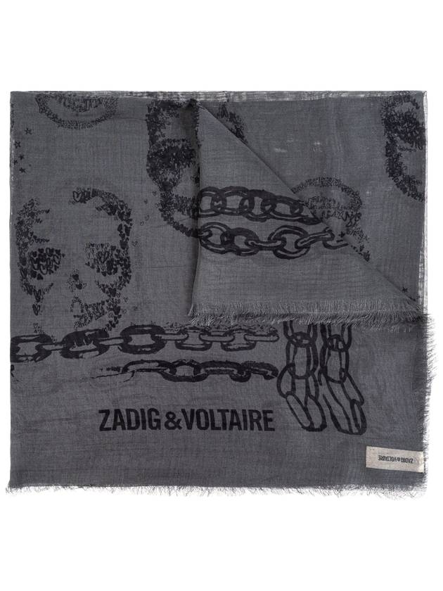 Zadig & Voltaire Scarf ‘Kerry’, Women's, Grey - ZADIG & VOLTAIRE - BALAAN 1