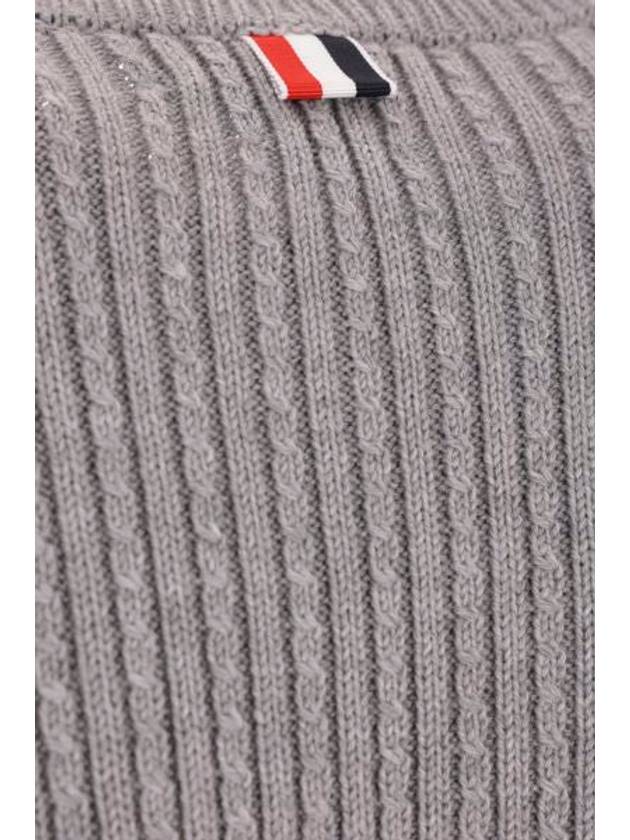 4 Bar Stripe Cable Knit Top Grey - THOM BROWNE - BALAAN 3