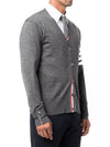 Men's Sustainable Classic Diagonal Wool Cardigan Medium Grey - THOM BROWNE - BALAAN 3