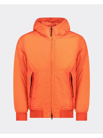 Men's Garment Dyed Crinkle Reps Recycled Nylon Primaloft TC Hooded Jacket Orange - STONE ISLAND - BALAAN 1