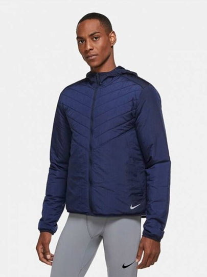 Men's Aero Layer Reflective Lightweight Running Track Jacket Navy - NIKE - BALAAN 2