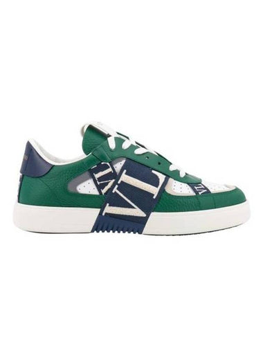 Men's VLTN Logo Low Top Sneakers Green - VALENTINO - BALAAN 1