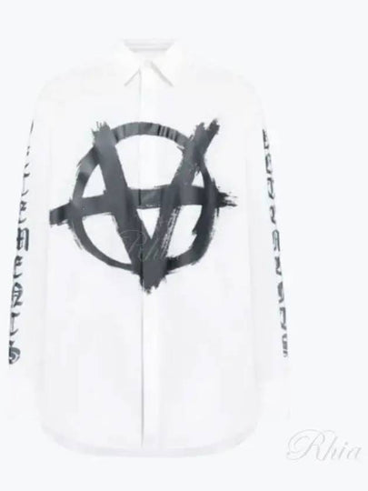 Logo Cotton Long-Sleeve Shirt White - VETEMENTS - BALAAN 2